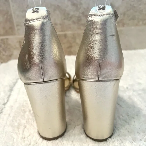 Sam Edelman Yaro Sandal Women's gold bronze Leather Ankle Strap holidays 9M - Picture 7 of 11